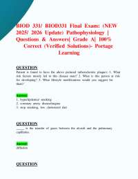 BIOD331 Final Exam: (NEW 2025/ 2026 Update) Pathophysiology | Questions & Answers