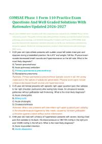 COMSAE Phase 1 Form 110 Practice Exam Questions And Well Graded Solutions With Rationale