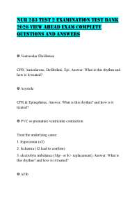 NUR 283 EXAMINATION TEST @ 2026 EXAM COMPLETE QUESTIONS AND VERIFIED ANSWERS