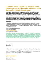COMSAE Phase 1 Form 115 Practice Exam Questions And Well Graded Solutions With Rationale