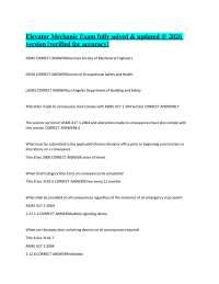 Elevator Mechanic Exam fully solved & updated @ 2026 version [verified for accuracy]