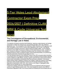 S-Tier Wales Lead Abatement Exam Prep | 2026/2027 CLAW, NRW & Cadw Test Bank