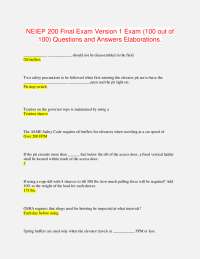 NEIEP 200 Final Exam Version 1 Exam (100 out of 100) Questions and Answers Elaborations.