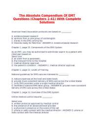 The Absolute Compendium Of EMT Questions (Chapters 1-41) With Complete Solutions.