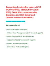 Accounting for decision makers C213 WGU VERIFIED VERSION OF {2026-2027} EXAM With comprehe
