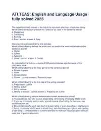 ATI TEAS: English Language Questions and Answers 2026