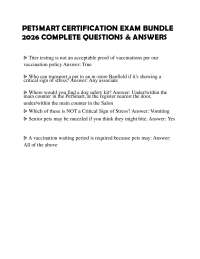 PETSMART CERTIFICATION EXAM BUNDLE 2026 COMPLETE QUESTIONS & ANSWERS