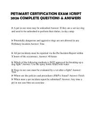 PETSMART CERTIFICATION EXAM SCRIPT 2026 COMPLETE QUESTIONS & ANSWERS