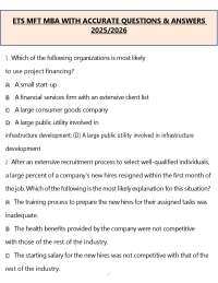ETS MFT MBA Questions and Answers (PDF) | 2026 Exam Prep | MBA Practice