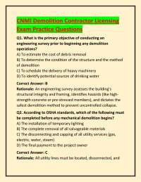 CNMI Demolition Contractor Licensing Exam Practice Questions