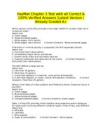 HazMat Chapter 3 Test with all Correct & 100% Verified Answers |Latest Version |Already Gr