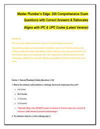Master Plumber’s Edge: 200 Comprehensive Exam Questions with Correct Answers & Rationales