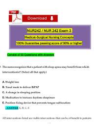 NUR 242 MedSurg Exam 3 – 52 Questions & Answers – Galen College Nursing