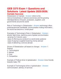 GEB 3375 Exam 1 Questions and Solutions Latest Update 2025/2026| Certain Success