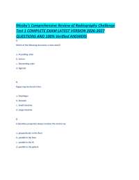 Mosby's Comprehensive Review of Radiography Challenge Test 1 COMPLETE EXAM LATEST VERSION