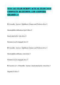 NUR 283 ACTUAL EXAM 2026 COMPLETE QUESTIONS AND VERIFIED ANSWERS GRADED A+