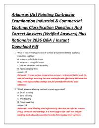 Arkansas (Ar) Painting Contractor Examination Industrial & Commercial Coatings
