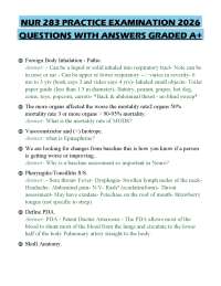 NUR 283 PRACTICE EXAMINATION 2026 QUESTIONS WITH ANSWERS GRADED A+