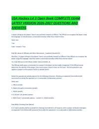 USA Hockey Lvl 3 Open Book COMPLETE EXAM LATEST VERSION 2026-2027 QUESTIONS AND ANSWERS .p