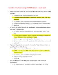 Essentials of Pathophysiology (NUR2063) Exam 2 Guide Sp26 - Rasmussen University.