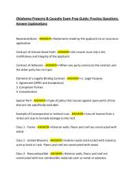 Oklahoma Property & Casualty Exam Prep Guide: Practice Questions, Answer Explanations