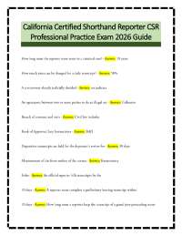 California Certified Shorthand Reporter CSR Professional Practice Exam 2026 Guide