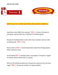 MGMT 6311 Test 3 Exam – Questions and Answers (A+ Grade)