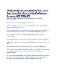 NEIEP 200 Final Exam 2025–2026 Accurate Real Exam Questions and Verified Correct Answers
