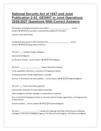 National Security Act of 1947 & Joint Publication 2-03 GEOINT Review 2026/2027 | Joint Ope