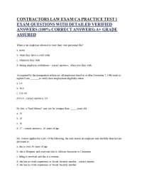 CONTRACTORS LAW EXAM CA PRACTICE TEST 1 EXAM QUESTIONS WITH DETAILED VERIFIED ANSWERS (100