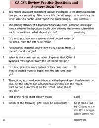 CA CSR Review Practice Questions and Answers 2026 Test