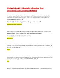 Medical Gas 6010 Installers Practice Test Questions and Answers| Updated