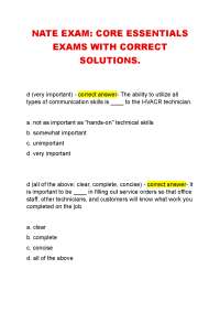 NATE EXAM: CORE ESSENTIALS EXAMS WITH CORRECT SOLUTIONS.