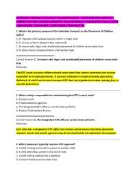 [INTERSTATE COMPACT (ICPC) CHILD PLACEMENT EXAM] – QUESTIONS AND ANSWERS | VERIFIED AND W