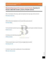 Maryland State Exam Life Insurance License Practice Questions & Answers 2026-2027 Grade A,