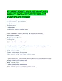 HESI Dental Hygiene Case - Based Practice Test 2 COMPLETE EXAM LATEST VERSION 2026-2027 QU