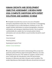 HUMAN GROWTH AND DEVELOPMENT OBJECTIVE ASSESSMENT 3 REVIEW PAPER 2026 COMPLETE QUESTIONS W