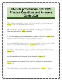 CA CSR professional Test 2026 Practice Questions and Answers Guide 2026