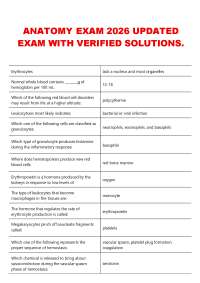 ANATOMY EXAM 2026 UPDATED EXAM WITH VERIFIED SOLUTIONS.