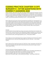 CODING PRACTICE CHAPTER 13 CPT SURGERY II - HIT185 QUESTIONS WITH CORRECT ANSWERS 2025
