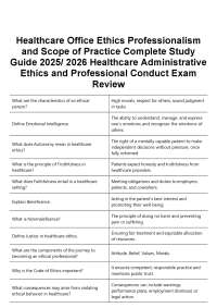 Healthcare Office Ethics Professionalism and Scope of Practice Complete Study Guide 2026