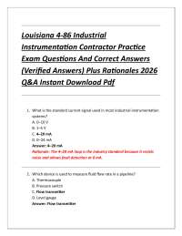 Louisiana 4-86 Industrial Instrumentation Contractor Practice Exam Questions And Correct