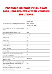 FORENSIC SCIENCE FINAL EXAM 2026 UPDATED EXAM WITH VERIFIED SOLUTIONS.