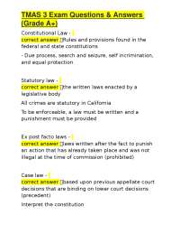 TMAS 3 Exam Questions & Answers (Grade A+)
