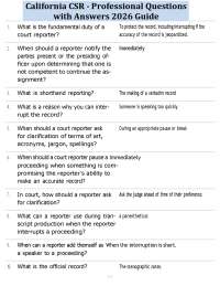 California CSR - Professional Questions with Answers 2026 Guide