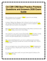 CA CSR CRB Best Practice Pointers Questions and Answers 2026 Exam Guide