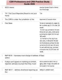 CSR Professions and CRB Practice Study Guide 2026