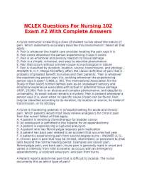 NCLEX Questions For Nursing 102 Exam #2 With Complete Answers.