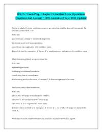 IFSTA 7 Exam Prep - Chapter 19: Incident Scene Operations Questions And Answers / 100% Gua