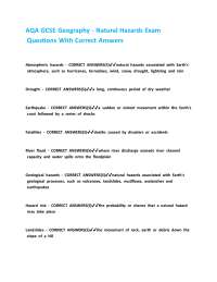 AQA GCSE Geography - Natural Hazards Exam Questions With Correct Answers